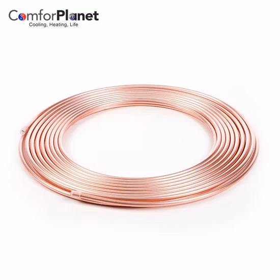 Tubo de cobre da bobina de panqueca de fábrica em têmpera suave para ar condicionado e refrigeração